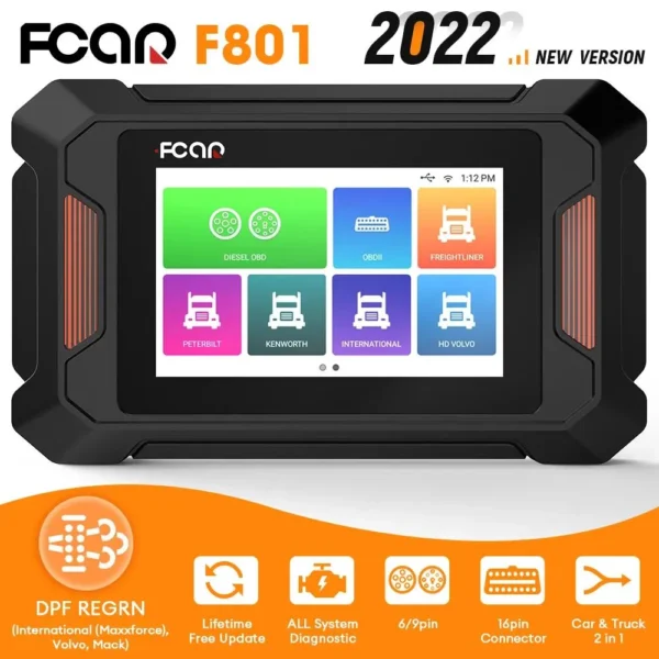 Fcar F801 Diesel Heavy Duty Truck Diagnostic Scanner Professional All System DPF Regen Oil Reset HD OBD Scanner for Truck Car - Image 7