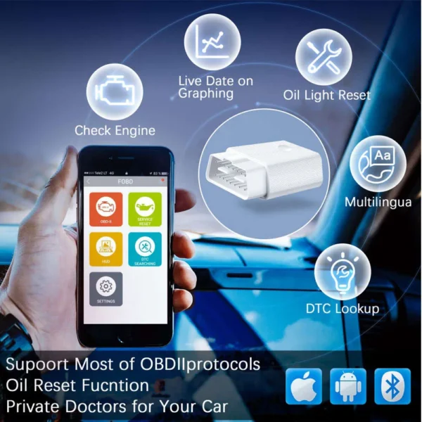 FCAR FVAG Scan Tool Full-system Diagnosis Tool Full Function OBDII Scanner for Android & IOS Phone - Image 5