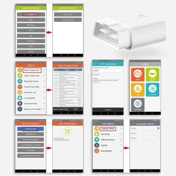 FCAR FVAG Scan Tool Full-system Diagnosis Tool Full Function OBDII Scanner for Android & IOS Phone - Image 7