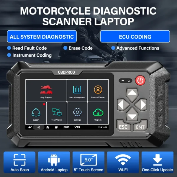 OBDPROG MOTO100 Motorcycle Scanner Full System Diagnosis European Version - Image 4