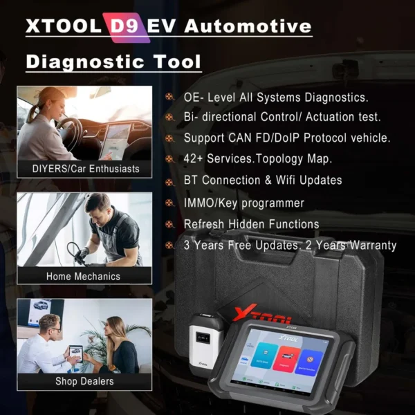 XTOOL D9 EV Electric Vehicle and Car Intelligent Diagnostic Scanner Auto Programming 43+ Service with Battery Pack - Image 8