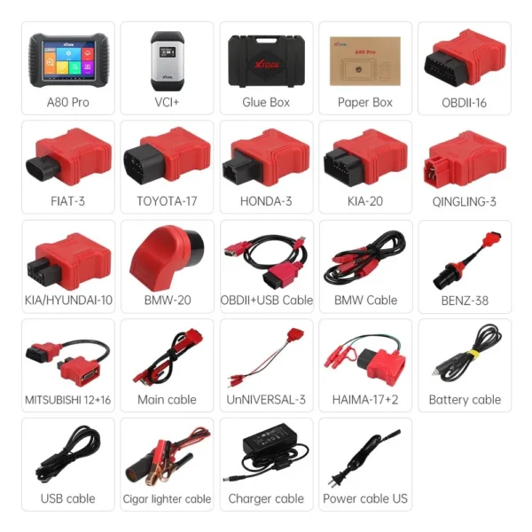 XTOOL A80 Pro H6 Pro with KC501 KS01 Full System Diagnosis Tool Support Benz and BMW Online Programming - Image 4