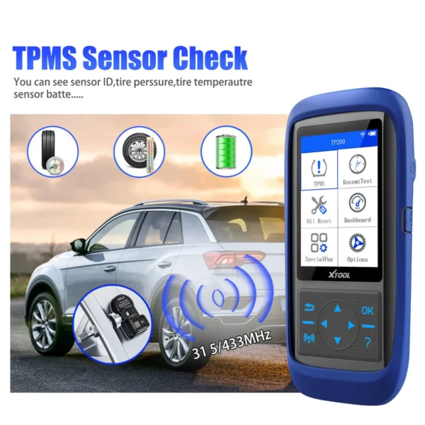 XTOOL TP150 Tire Pressure Monitoring System OBD2 TPMS Scanner Tool with 315&433 MHZ Sensor - Image 3