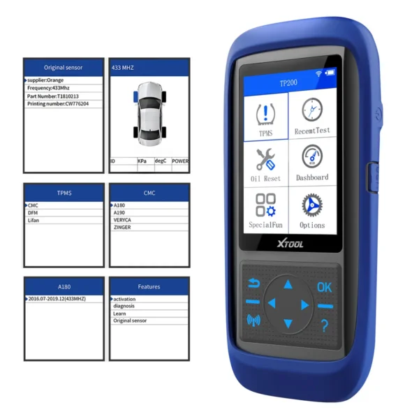 XTOOL TP150 Tire Pressure Monitoring System OBD2 TPMS Scanner Tool with 315&433 MHZ Sensor - Image 5
