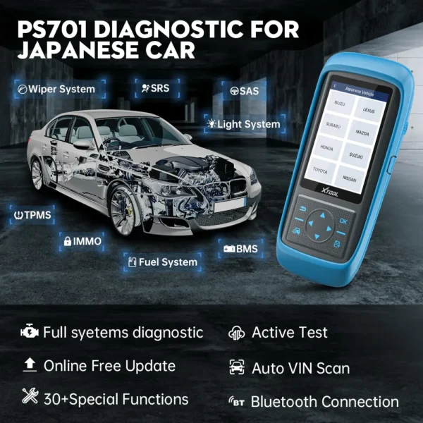 XTOOL PS701 Pro Professional Diagnostic Tools for Japanese Car with Active Test for Toyota for Kia/For Isuzu Free Online Update - Image 4