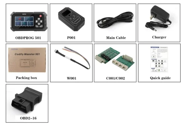 OBDPROG Codify Monster 501 OBD2 Tool Car Key Programmer Immobilizer Pin Code Reader Automotive Smart Keys Remote Program Auto Diagnostic Tools USA Version - Image 2