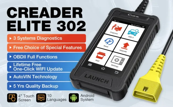 LAUNCH CRE302 OBD2 Scanner Engine SRS ABS Code Reader Scan Tool Reset Function Diagnostic Scanner Auto VIN Diagnostic Tools - Image 2