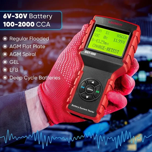 LAUNCH BST-500 Cranking and Charging System Test 12V 24V Load Tester 100-2000 CCA Car Battery Tester - Image 6