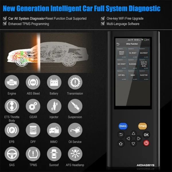 LAUNCH AIDIAGSYS OBD2 Scanner Automotive Scanner Full System Diagnosis EPB DPF TPMS Reset Engine Code Reader Car Diagnostic Tool - Image 4