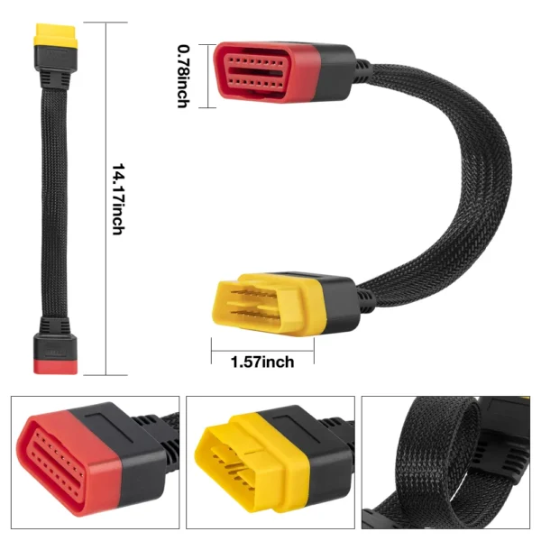 36CM Bendable OBD2 Extension Cable for Launch X431 iDiag/Easydiag 3.0/X431 M-Diag/X431 V/V+/5C PRO - Image 3