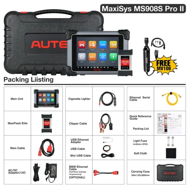 2024 Autel MaxiSys MS908S Pro II Diagnostic Scan Tool Upgraded of MK908P/ MS Elite/ MS908S Pro ECU Programming Coding 36+ Services - Image 7