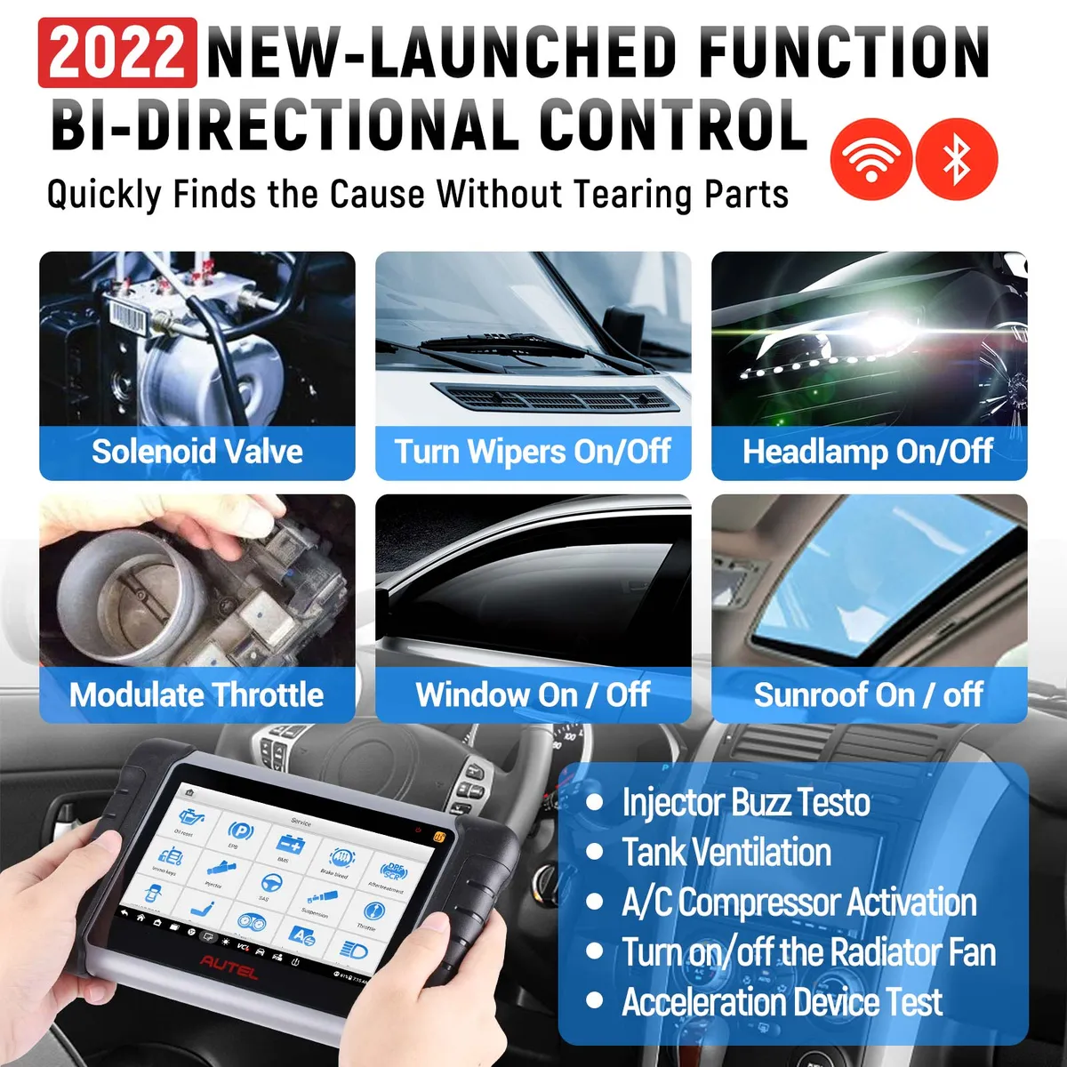 Autel MaxiCOM MK808TS Auto TPMS Relearn Tool Universal Tire Sensor Activation Pressure Monitor Reset Scanner - Image 10