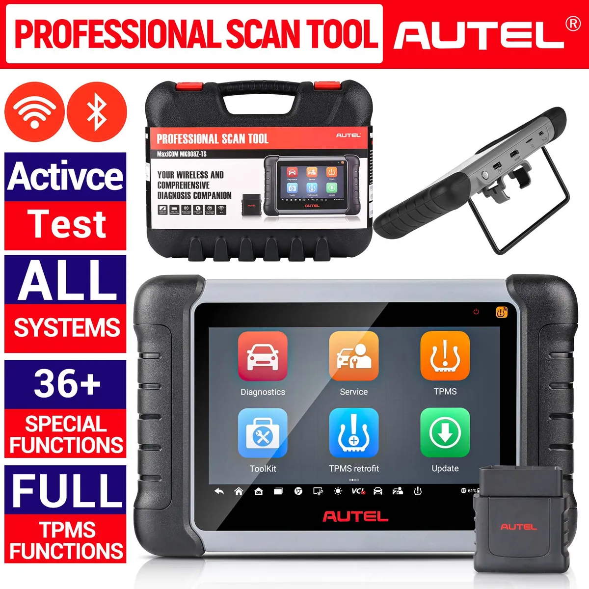 Autel MaxiCOM MK808TS Auto TPMS Relearn Tool Universal Tire Sensor Activation Pressure Monitor Reset Scanner - Image 11