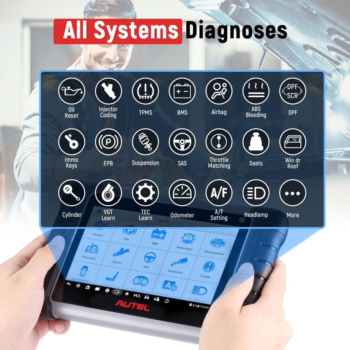 Autel MaxiCOM MK808TS Auto TPMS Relearn Tool Universal Tire Sensor Activation Pressure Monitor Reset Scanner - Image 7