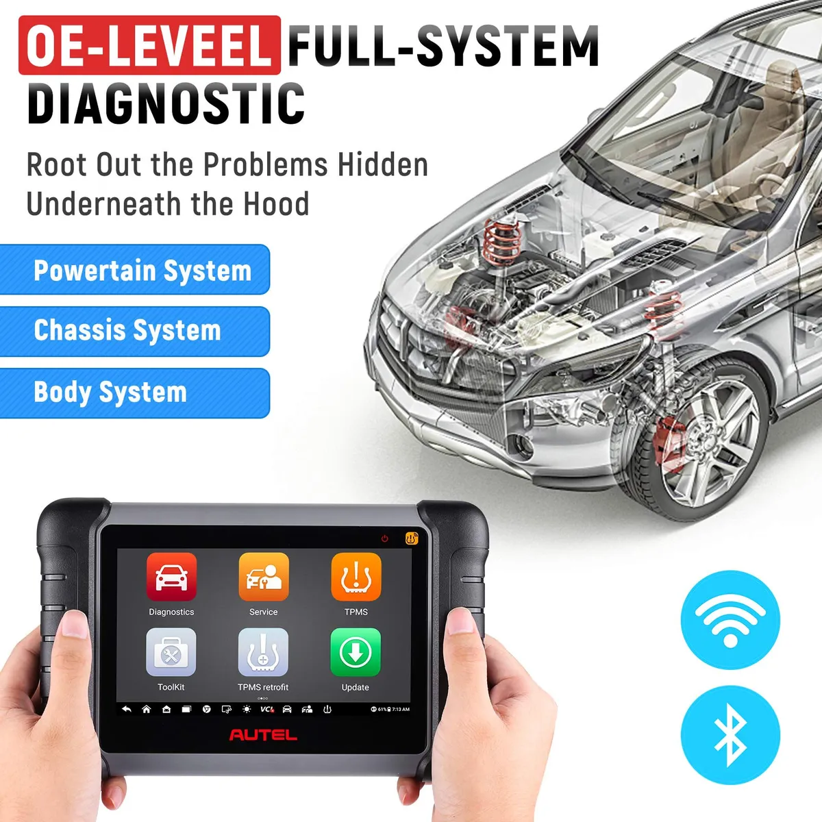 Autel MaxiCOM MK808TS Auto TPMS Relearn Tool Universal Tire Sensor Activation Pressure Monitor Reset Scanner - Image 9