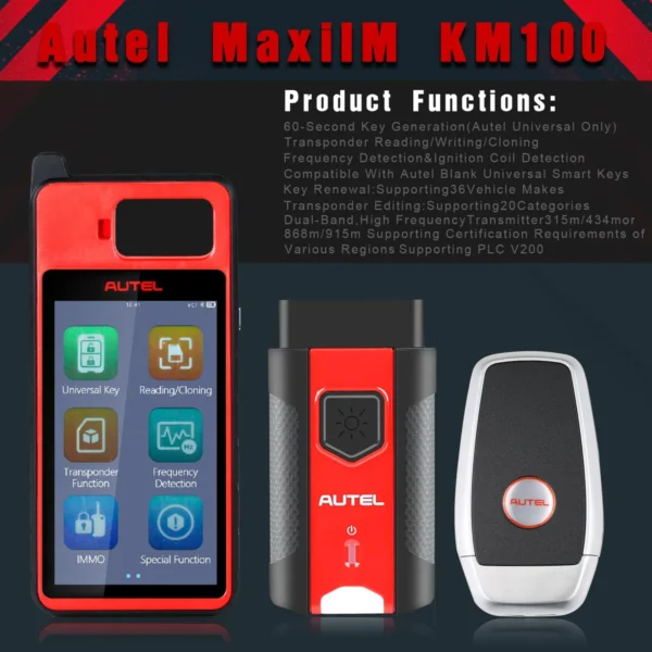 2024 Autel MaxiIM KM100 KM100E Universal Key Generator Kit Support Transponder Reading/ Cloning and IMMO Learning Free Update Online Lifetime - Image 10