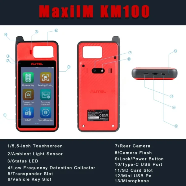 2024 Autel MaxiIM KM100 KM100E Universal Key Generator Kit Support Transponder Reading/ Cloning and IMMO Learning Free Update Online Lifetime - Image 8