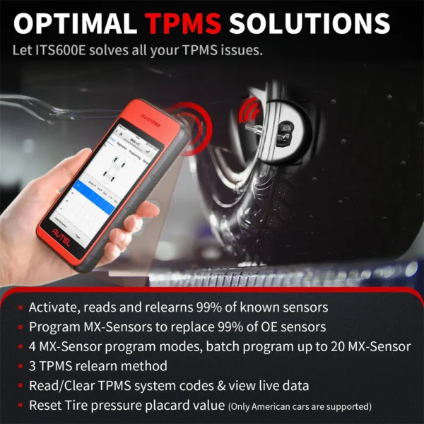 Autel MaxiTPMS ITS600E TPMS Relearn Tools TPMS Programming Tool Activate/Relearn All Sensors TPMS Diagnostics 4 Reset Functions - Image 9