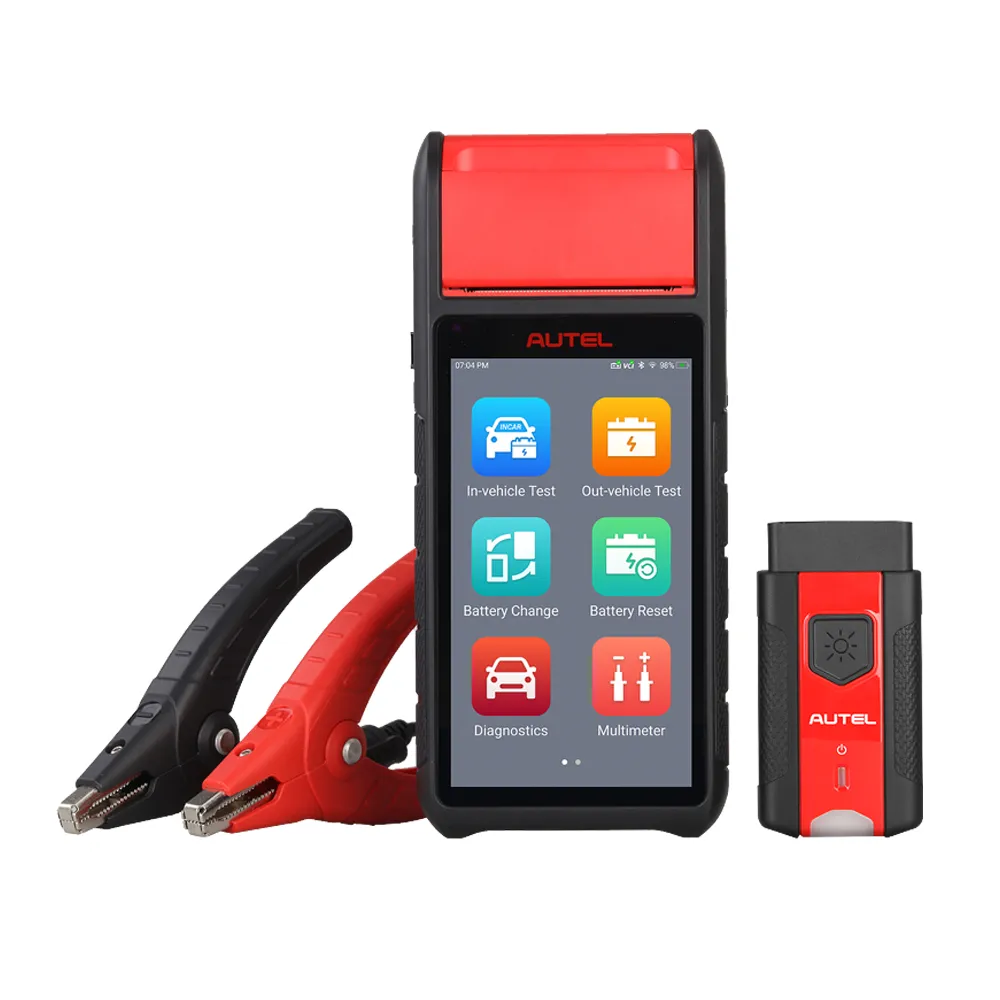 Autel MaxiBAS BT608 OBD2 Scanner Built-in Printer Touchscreen Battery Tester Electrical System Analyzer 12V 100-3000 CCA Load Tester