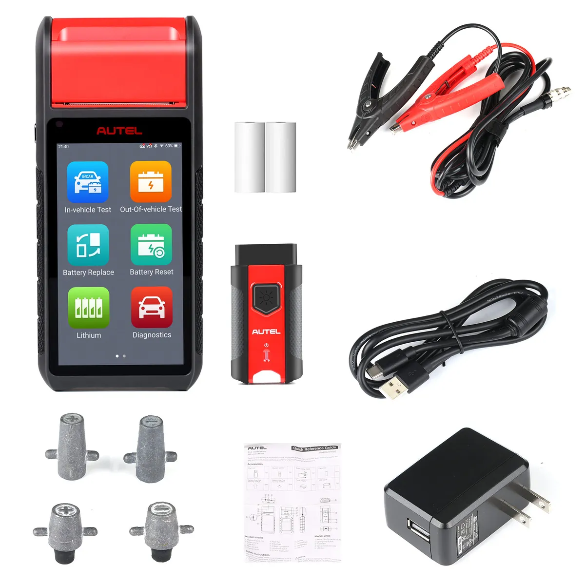 Autel MaxiBAS BT608 OBD2 Scanner Built-in Printer Touchscreen Battery Tester Electrical System Analyzer 12V 100-3000 CCA Load Tester - Image 4