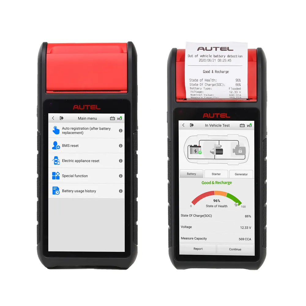 Autel MaxiBAS BT608 OBD2 Scanner Built-in Printer Touchscreen Battery Tester Electrical System Analyzer 12V 100-3000 CCA Load Tester - Image 7