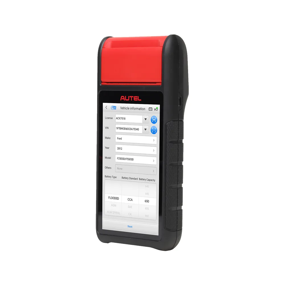Autel MaxiBAS BT608 OBD2 Scanner Built-in Printer Touchscreen Battery Tester Electrical System Analyzer 12V 100-3000 CCA Load Tester - Image 8