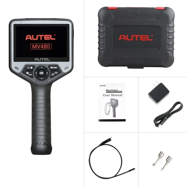 Original Autel Maxivideo MV480 Digital Inspection Videoscope Camera Endoscope with 8.5mm Head Imager One-click 1080p HD Photos Lv.10 Adjustable LED- American Standard - Image 7