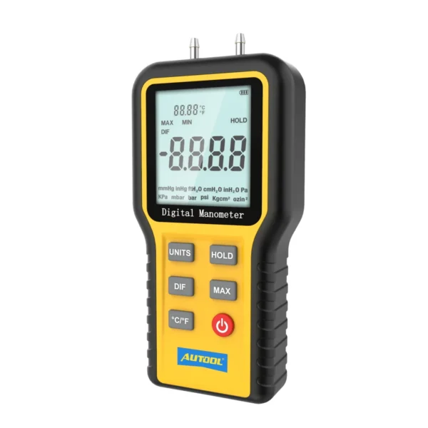 AUTOOL Digital Differential Manometer Hand-held Air Pressure Gauge Negative Vacuum Press Gauge Meter Monitoring Manometro 512A - Image 3