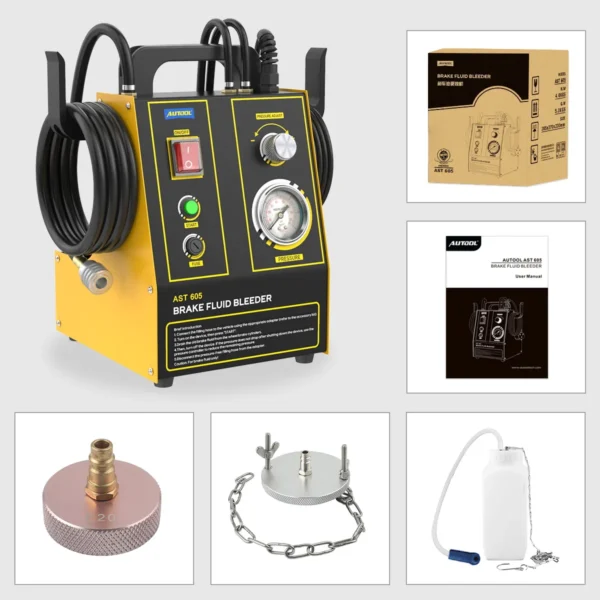 AUTOOL AST605 Car Pulsating Brake Oil Changer Single Clutch Slave Cylinders Brake Bleeder Fluid Pump Kit Oil Changer 110/220V - Image 5