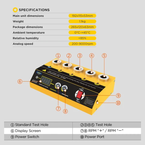 AUTOOL SPT360 Car Spark Plug Tester Ignition Testers Automotive Diagnostic Tool Five-Hole Spark Plug Flashover Analyzer 110/220V - Image 3