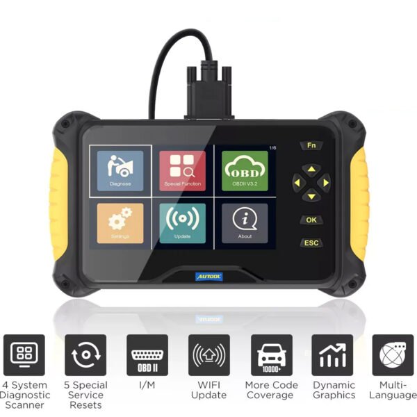 AUTOOL CS603 Automotive OBD2 Scanner Diagnostic Scanner Four-System Diagnostic Scanner Diagnostics Engine Transmission ABS SRS