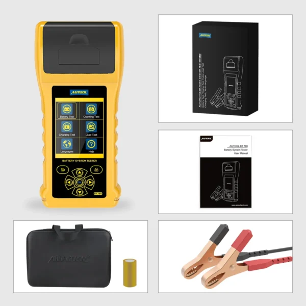 AUTOOL BT760 Car Battery Tester with Printer 6- 32V Color Screen Battery Test & Cranking Test & Charging Test & Max Load Test - Image 2