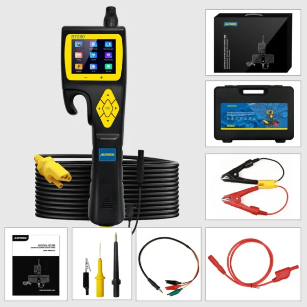 AUTOOL BT280 Car Electrical Circuit Tester with Fuel Injector Tester Power Probe Auto Scanner Electric System Tester PK pb100