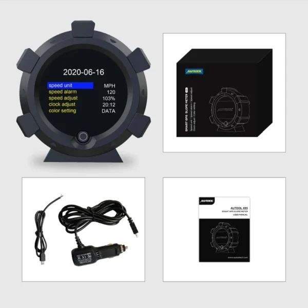 AUTOOL X95 GPS Horizontal Slope Meter Inclinometer Speedometer PMH KMH Car Compass Pitch Tilt Angle Altitude Latitude Longitude - Image 6