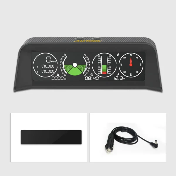 AUTOOL X90 GPS/OBD2 Speed PMH KMH Slope Meter Inclinometer Car Compass HUD Pitch Tilt Angle Protractor Clock Latitude Longitude - Image 4