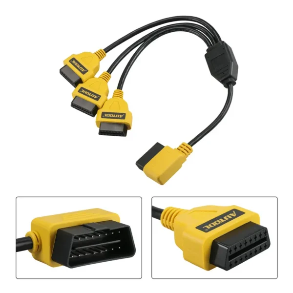 AUTOOL OBD2 Splitter Cable OBD 2 Extend Y Cables 1 to 3 Converter Adapter Wire 50cm J1962M to 3-J1962F OBD2 Extension Split Cord - Image 4
