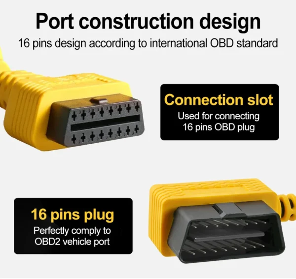AUTOOL OBD2 Splitter Cable OBD 2 Extend Y Cables 1 to 3 Converter Adapter Wire 50cm J1962M to 3-J1962F OBD2 Extension Split Cord - Image 5