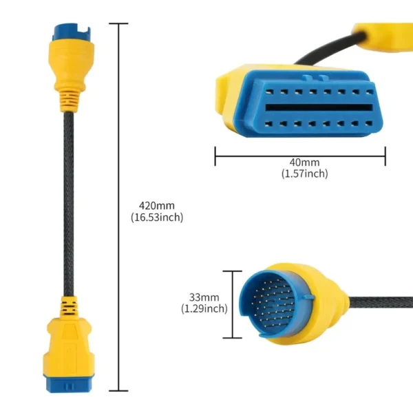 AUTOOL 42CM OBD2 Extension Cable Connector for 38pin BENZ OBD2 Adapter Wire Nylon OBDII Male to Female Extension Cord - Image 3