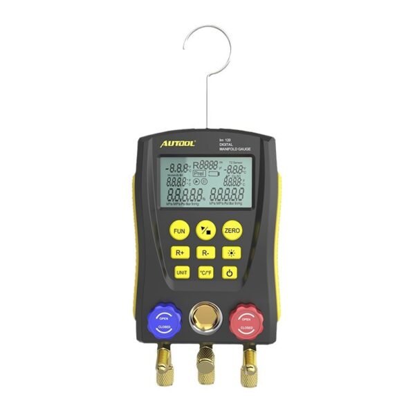 AUTOOL LM120+ Digital Manifold Meter Air Conditioning Vacuum Gauge for Refrigeration HVAC Vacuum Pressure Temperature Tester