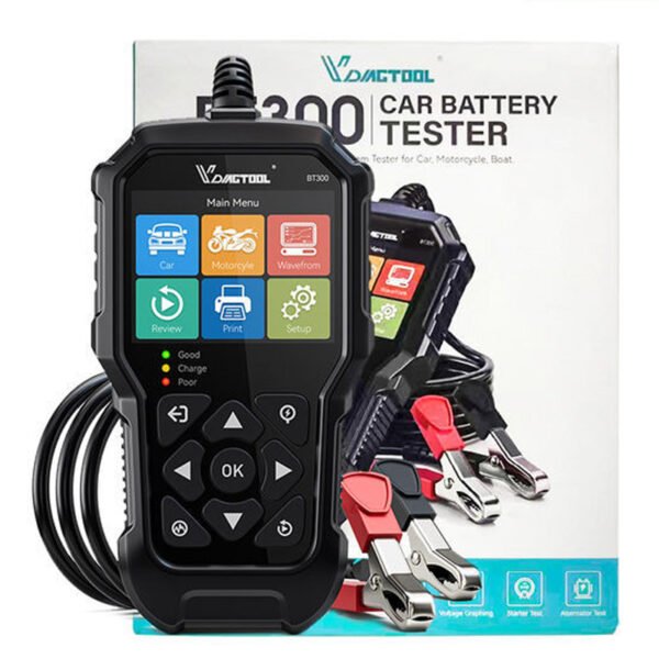 VDIAGTOOL BT300 Car Battery Tester 12V 24V Automotive Charging Cranking System Tester for Motorcycle Car Truck SUV ATV Boat - Image 2
