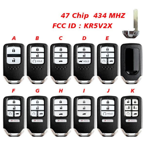 Car Smart Key for Honda CRV Civic XRV Accord Binzhi Lingpai Jade Fit 434MHz 47 Chip KR5V2X