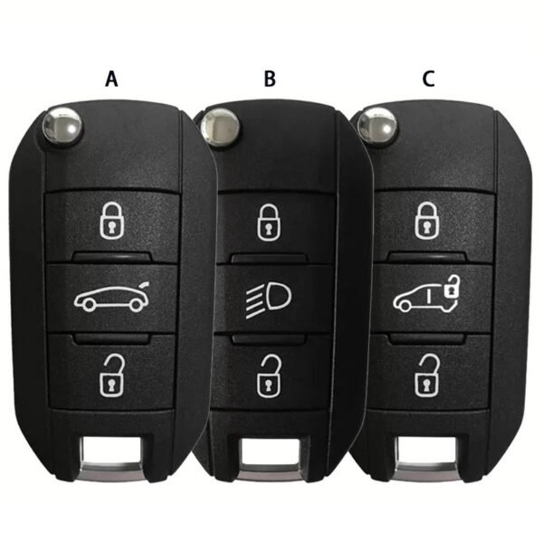 3 Buttons Car Smart Keys for Citroen Peugeot HITAG AES /4A 433MHZ (no logo)