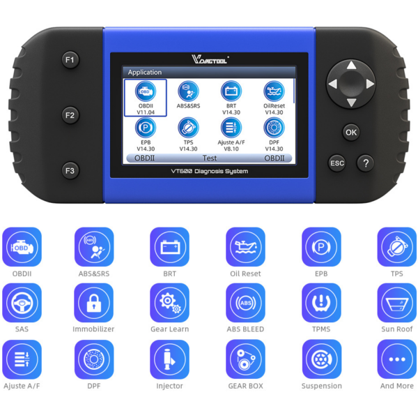 VDIAGTOOL VT600E OBD2 Scanner Car Diagnostic Tool ABS SRS - Image 4
