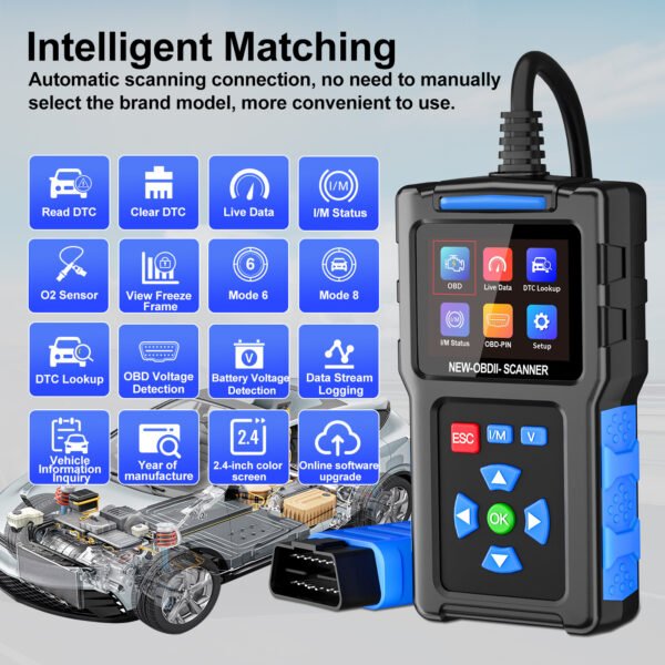 Jdiag T200 Car OBD2 Scanner Fault Code Reader Clear Digital Display Automobile Diagnostic Tool Car Engine Analyzer I/M Ready Tester - Image 6
