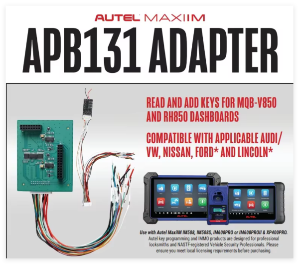 AUTEL APB131 Adapter Read MQB-V850/RH850 Dashboard IMMO Data - Image 4